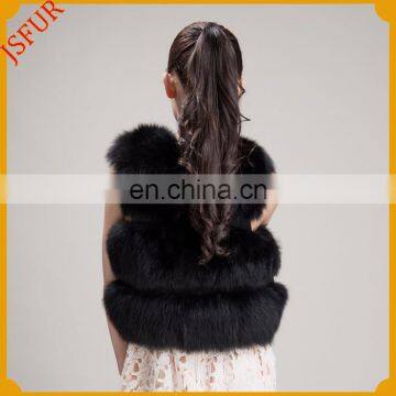 High Quality Womens Fashion Black Fur Gilets/waistcoat photo-2