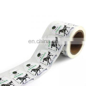 Eco friendly adhesive plastic bottle sticker labels with colorful printing for water