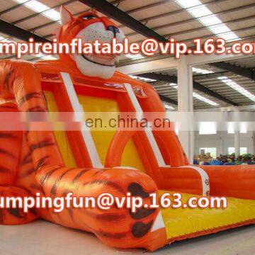 Medium size inflatable tiger slide for amusement ID-SLM038