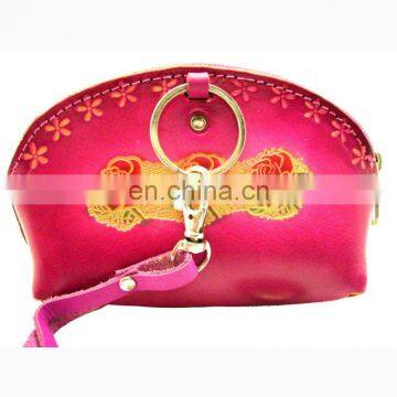 promotional key chain coin purse wholesale women genuine leather coin purse MCP-0079