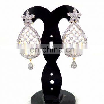 Bollywood Style Drop Shape Earring-Wholesale American Diamond Earring-Party wear Earring-CZ Earring-Fashion earring