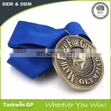 Antique Gold Plated Free Design Custom Sport Medals With Ribbon photo-3