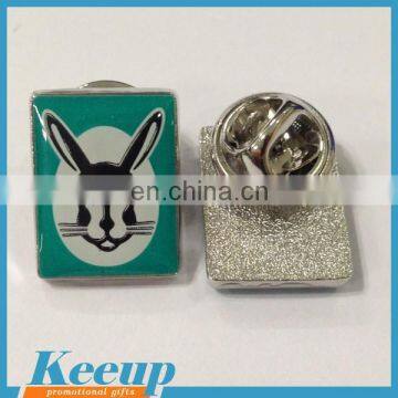 Promotional cheap Rabbit figure metal lapel pins badges with butterfly clasp