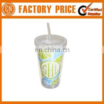 Double Wall Acrylic Tumbler With Straw Wholesale