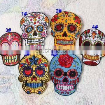 Skeleton Skull Iron on Embroidery Patch for Jeans,Wholesale Embroidery Badge/Custom Embroidery Patch/Embroidery Patch Skull
