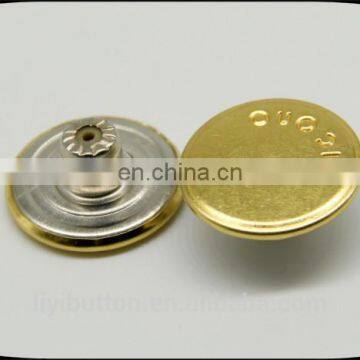 simple design gold screw jeans button, material is from brass