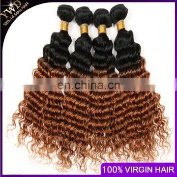 Ombre Hair Extensions Brazilian Virgin Hair Deep Curly 3Pcs Brazilian Ombre Curly T1B/30 Hair Extension Dropship 10-26INCH photo-5