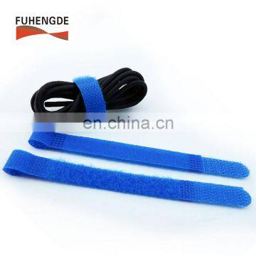 Colorful Durable P-shape Cable tie back to back hook & loop tape with logo