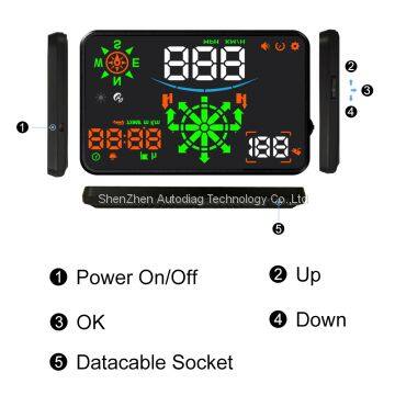 H402 Universal Car GPS Speedometer HUD MPH / KM/H USB Plug & Play Overspeed Warning Car HUD Head-up Display OBD2 II Overspeed Warning Speed Projector Voltage Alarm photo-4