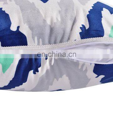 Woven Textured Cozy Modern Concise Soft Navy Blue Square Totem Cushion photo-5