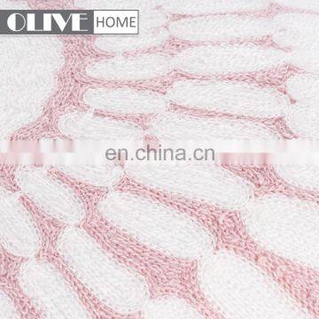 2018 High Quality Crocheted Sofa Embroidery Flower Design Pink Cushion With Invisible Zipper photo-5