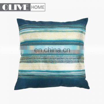 Fashionable Design Gold Stamping Ombre Striped Printing Cushion Pillow for Living Room