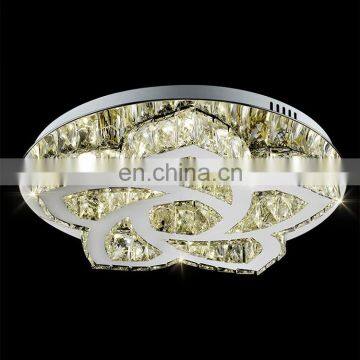 Modern Large Hanging Crystal Light Flush Mount Lighting Crystal Chandelier