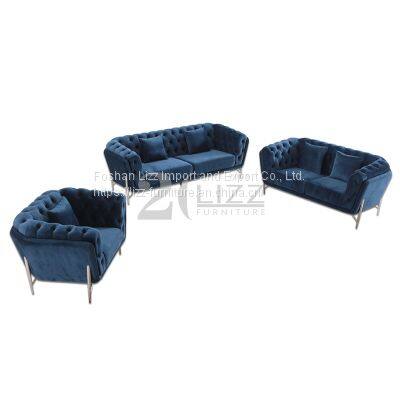 American Modern Contemporary Living Room Furniture Velvet Nordic Sofa