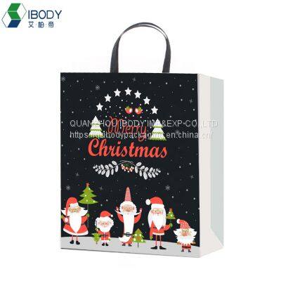 Recycled white cardboard design shopping bag custom printed logo with portable handle