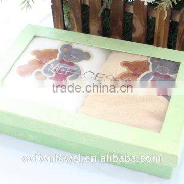 Face Towel Set with Box Package with 100% Cotton with Low Moq