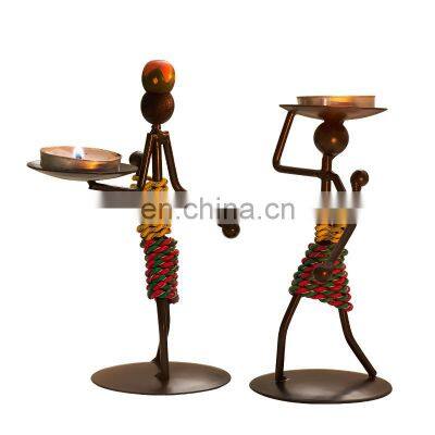 Retro American Iron Man Candlestick Decoration Creative Casual Restaurant Decoration