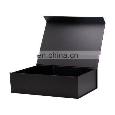 Luxury Large Plain Black Magnetic Closure Flip Top t Shirt Retail Packaging Gift Boxes photo-5