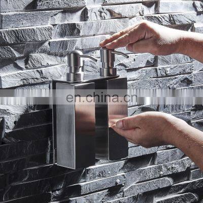 bathroom accessories Stainless Steel shower Hand Liquid 2 in 1 metal modern shampoo soap dispenser bracket Pump Set wall-mounted