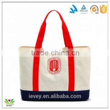 Long handle natural fashion canvas bag