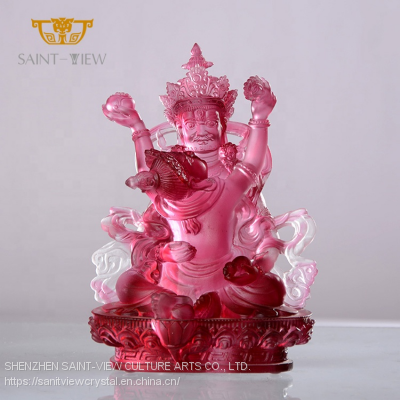 Factory Wholesale Five Ways God of Wealth Crystal Buddhism Statue Figurine photo-4