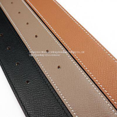 Monisa Customized Epsom Palm Grain First Layer Cowhide Stainless Steel Pin Buckle Men's Business Formal Belt
