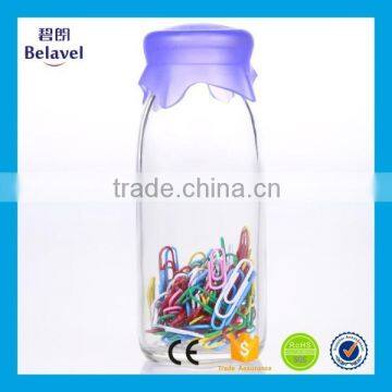 Food Grade 250ml Beverage Juice Bottle Glass Milk Bottle With Silicone Cap