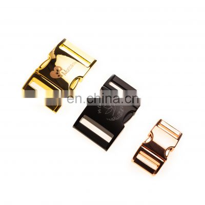 Custom Colored Zinc Alloy Curved Side quick Release metal Buckle for dog collars and handbags