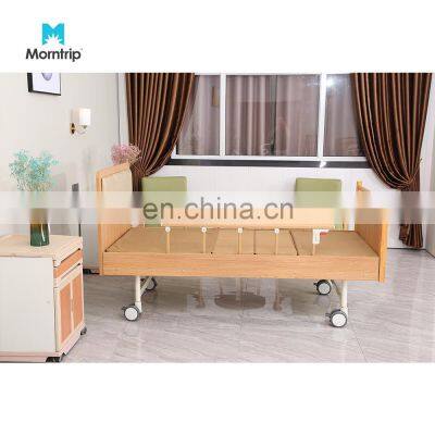 Hot Sale 2 Function Elderly Nursing Home Care Electric Wooden Hospital Bed with Steel Frame