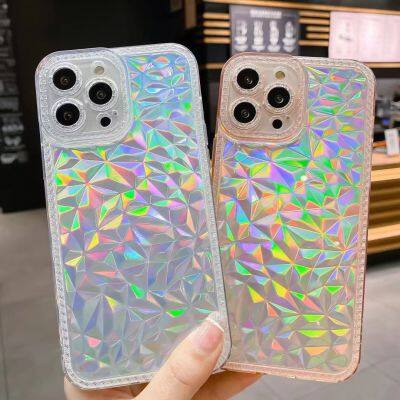 Thermal Blank Mobile Phone Case/Protective Laser Discoloration TPU Diamond Pattern Full Package For Apple 11 12 13 14 Pro Max