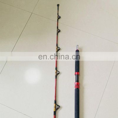 2-section High strength solid fiberglass boat fishing rod with aluminum accessories