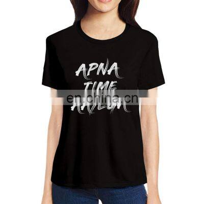 New Fashion Custom Logo Printing 180gsm 100% Cotton Plain T Shirts O-neck Blank T Shirt for Women photo-2
