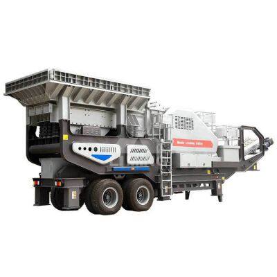 Large Mobile Crusher Mining Stone Crushed Stone Bone Particle Equipment Mobile Construction Waste Crusher