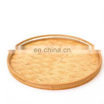 Vietnam manufacturer Bamboo Tray Basket 100% Eco-friendly serving tray For Fruit Basket Wholesale Multifunction