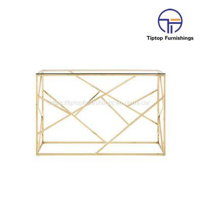 Hign End Entrance Table Stainless Steel Gold Italian Console Table Modern Luxury Console photo-2