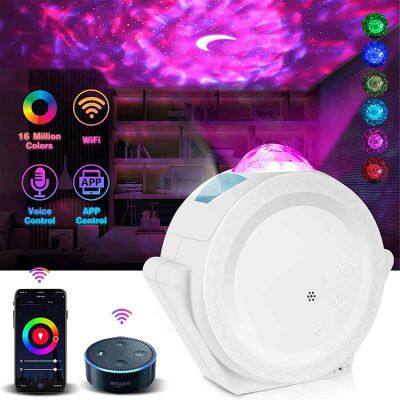 Tuya Wifi Starry Moon Star projector Time Setting Voice Control Music Rhythm Decor Ocean Wave Star Galaxy Projector With App