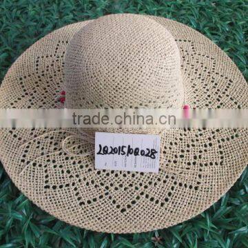 Lady Floppy Wheat Straw Hats Floppy Beach Hat Wide Brim Floppy Hat photo-5