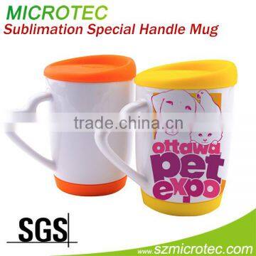 ceramic sublimation mug factory, 11oz heart handle ceramic sublimation mug