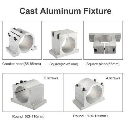 CNC Spindle Motor Fixture 65mm 80mm 85mm 100mm 125mm Cast Aluminum Mounted Round Square Spindle Mount For CNC Router Motor photo-3