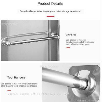 HN-PR06 Gym Metal Tool Storage Cabinet, Reinforced Cold Rolled Steel, Impact-Resistant Utility Locker With Multiple S-Hooks- HENGNA Factory Custom photo-4