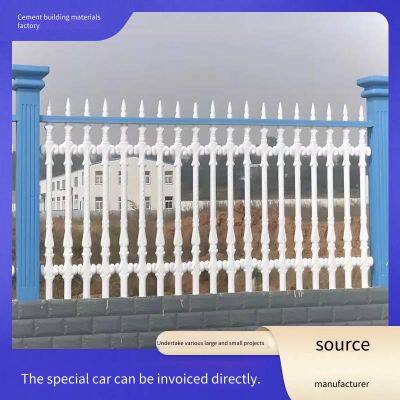 Cement Artistic Fence, Concrete Prefabricated Vase Column Fence, European-style Artistic Golden Sword Railing for Villas and Factory Areas' Enclosures photo-4