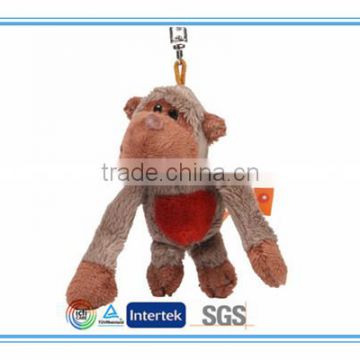 Plush toy monkey with heart Keychain