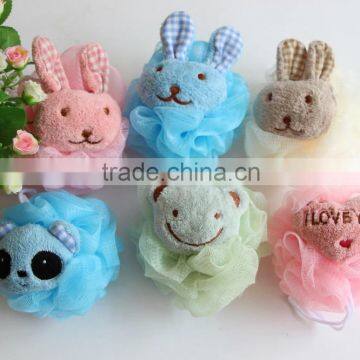 Children cartoon bath wash mesh sponge
