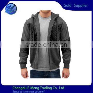 Heavyweight Cotton Fleece Splicing Joint Plain Fleece Designer Hoody