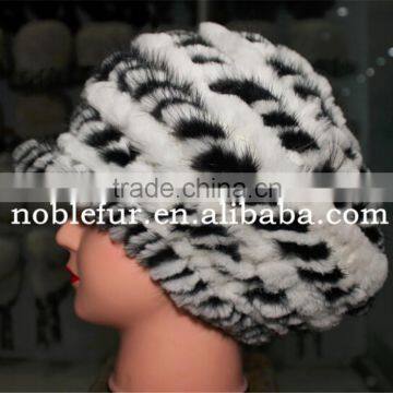 2015 new stylish real mink fur knitting thick thread hat \warm and soft beret cap