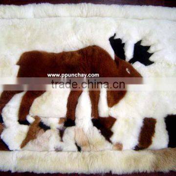 Alpaca Rug Carpet Peru 39x27" Moose design