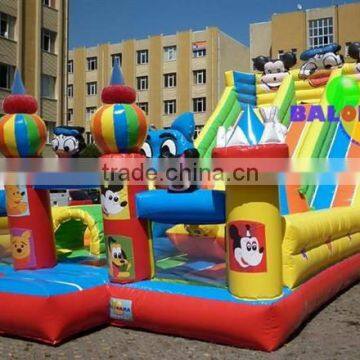 Cartoon inflatable slide, inflatable playground for kids, commercial inflatable playground