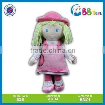 Custom high quality new design cheap baby doll soft stuffed plush toy for girl