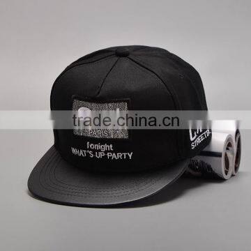 Fashion Cool GO ! Applique Men Women Embroidery Flat Leather Brim Snapback Custom
