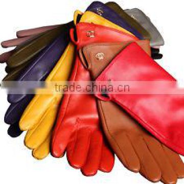 women nappa leather simple plain gloves